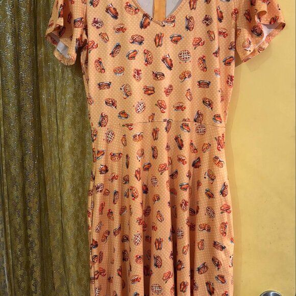 Retro Apple Pie Print Fit & Flare Dress, NWOT - Picture 7 of 10